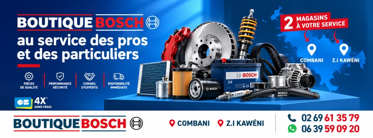 Boutique Bosch au service des pros et des particuliers : pièces de qualité, conseil d’experts, disponibilité immédiate, paiement 4x sans frais.