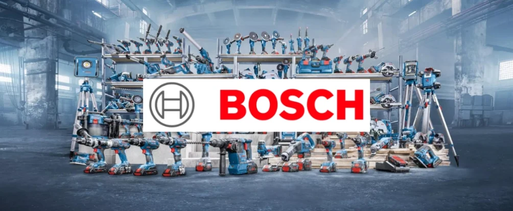 La gamme d'outillage professionnel Bosch bleu : perceuses, meuleuses, perforateurs et batteries